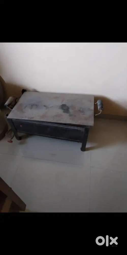 Wooden chair, small dhosa tawa,wash basin
