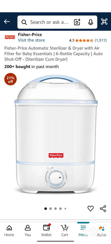 Fisher-Price 6 Bottle Sterilizer Cum Dryer