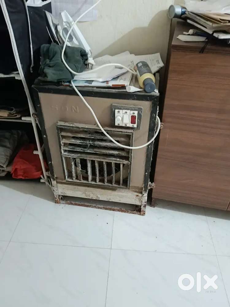 Single bed, table, chair, wardrobe and coller