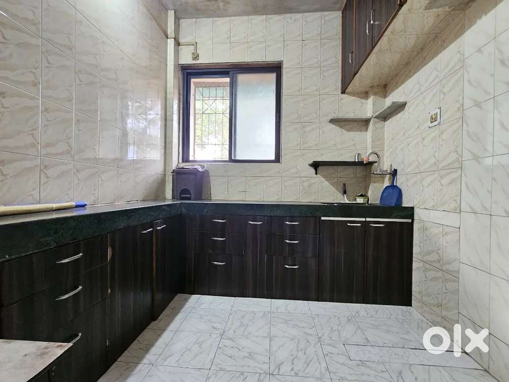 1 BHK Flat for Rent Dombivli West AC, Fan, 2 wardrobe, kitchen trolley