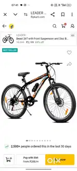LEADER Beast MultiSpeed Bike with FS & DD Brake 26 T  (7 Gear, Black)