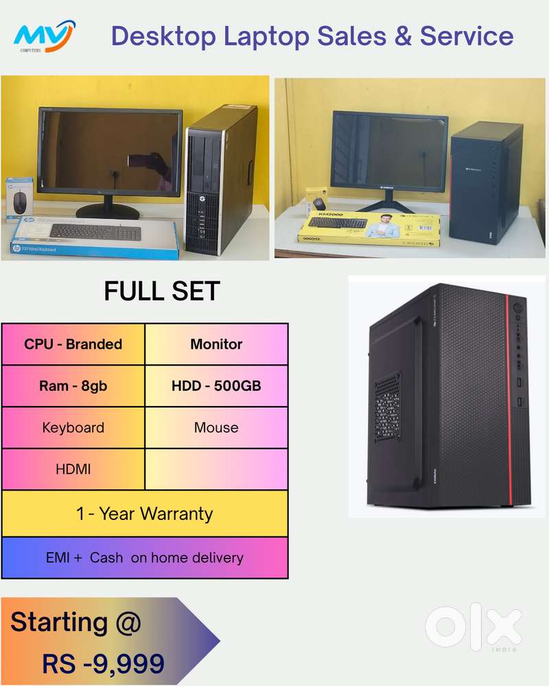 All Basic Software Loaded  Windows OS  MS Office  Adobe Reader