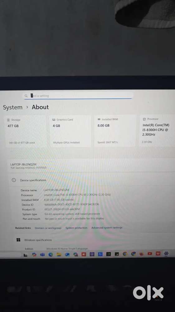 Asus Tuf gaming laptop