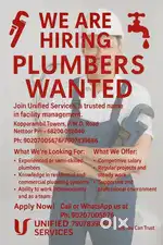 Plumber vacancies in vytila