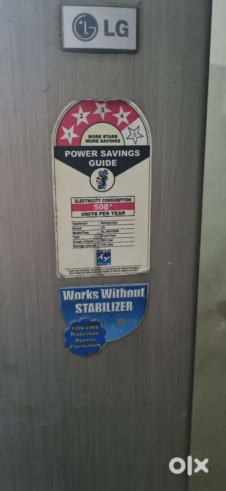 Double Door LG Fridge 350 Ltr 4 star