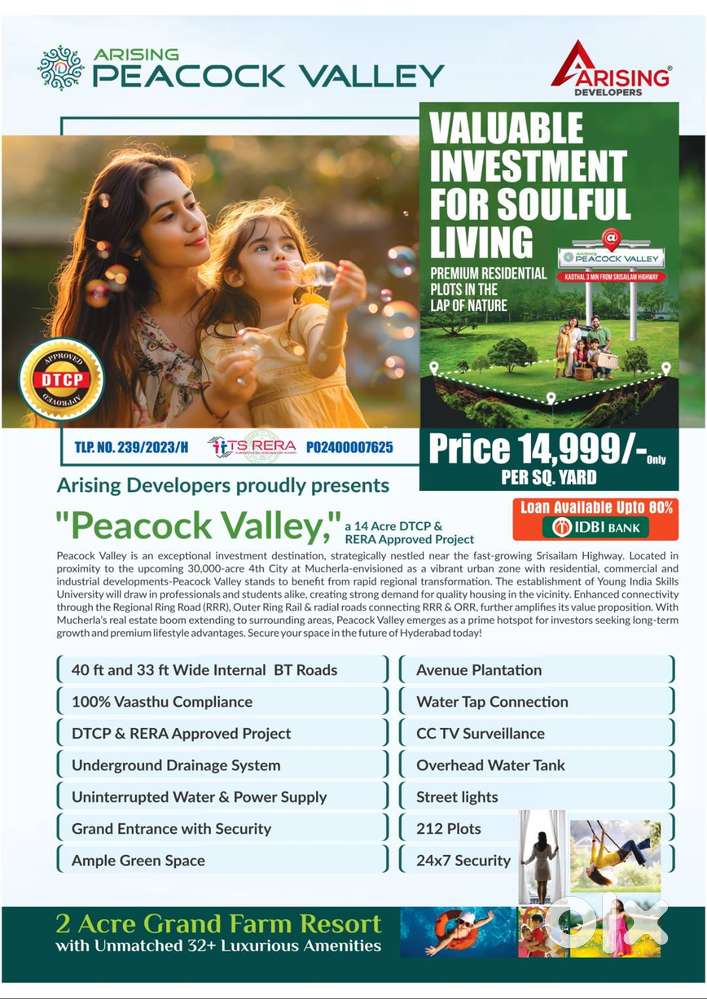 Fully developed open plots on srisailam highway