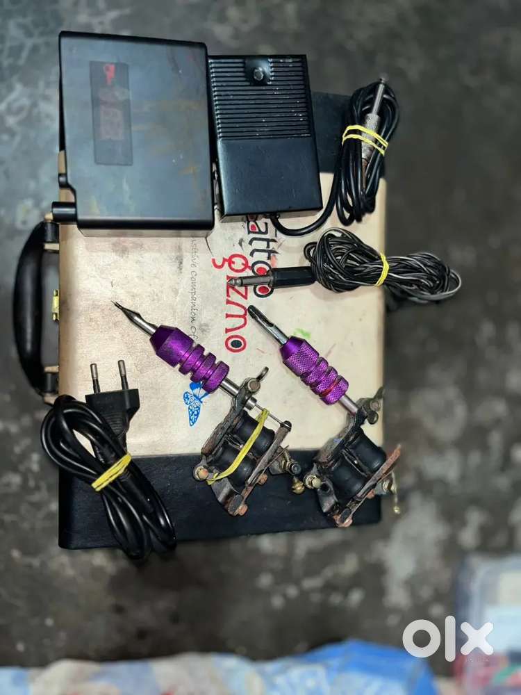 Tattoo coil machine set with haad stand