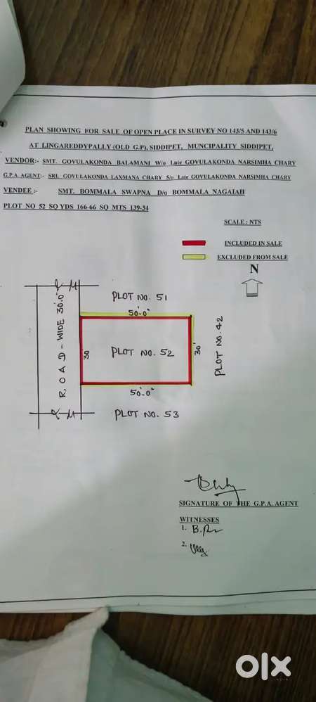 Open plot for sale consisting of 166 square yards