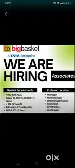 Wanted pickers and packers at Jubili hills