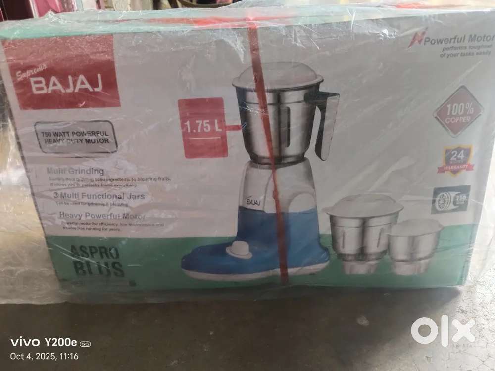 Brand new Bajaj mixture grinder 750w