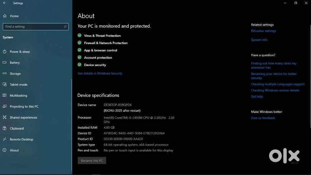 Samsung LAPTOP i5 240GB SSD (Good condition)