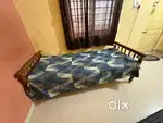 Teak Wood cot + Mattress