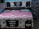 King size double bed sell good condition with Dunlop mattress sell