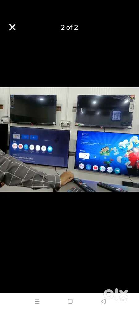 43 inch smart android frameless led tv with 600 channel free in tv