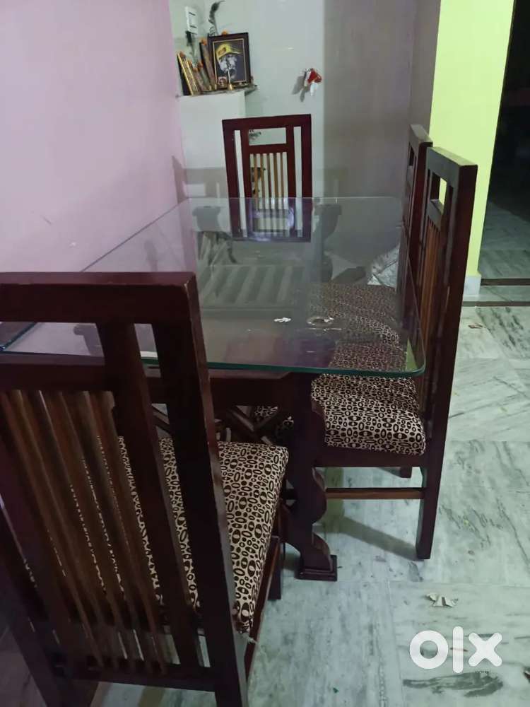 Dining table with glass