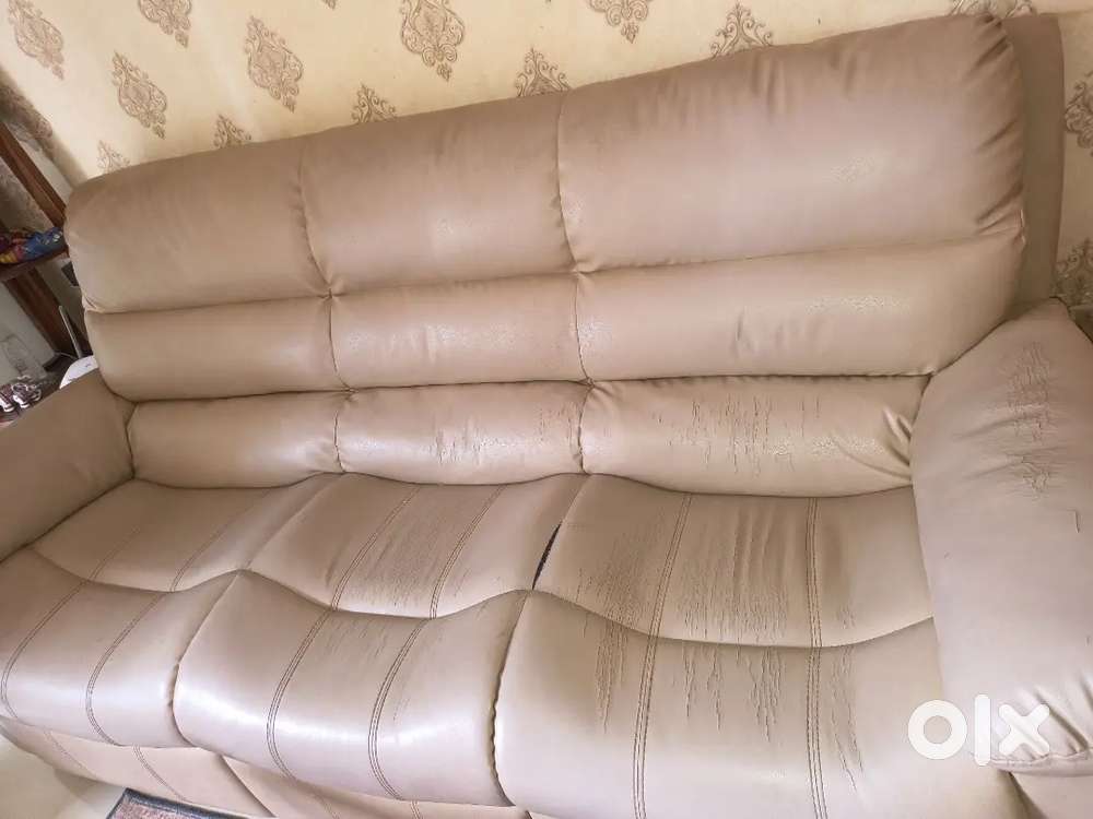Home center leatherate 3 seater sofa