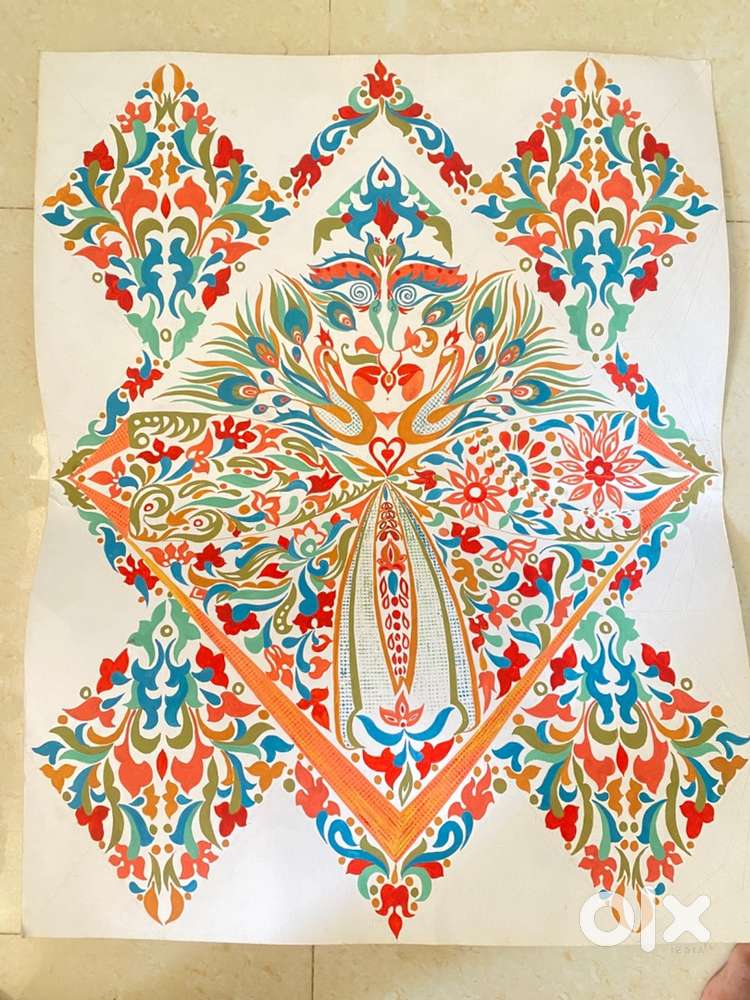 Exquisite Handcrafted Heritage Art-Fusion of Floral and Divine