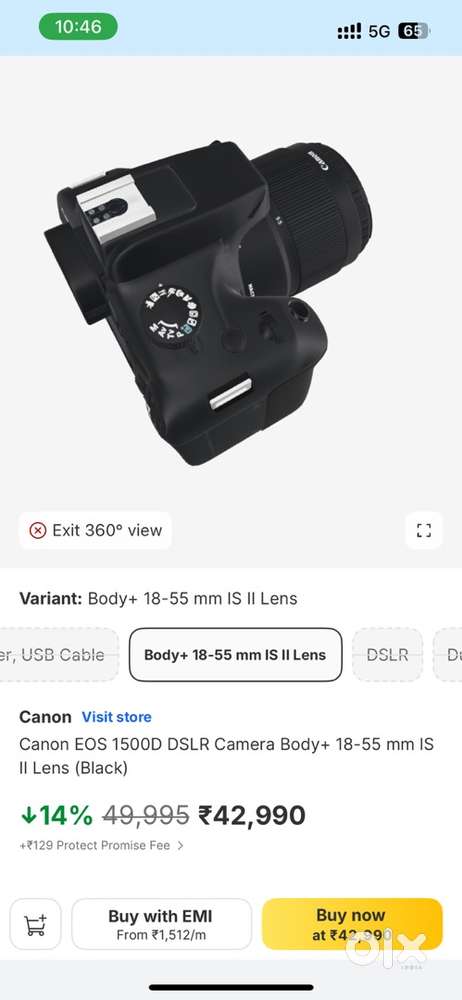 Camera 1500 d 18-55 lens