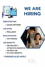 Sales Officer - Fresher can apply - UG mandatory* Pollachi