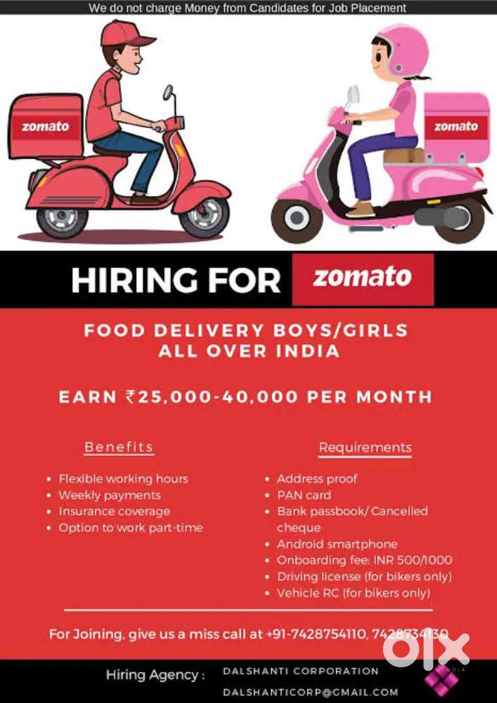 Zomato urgent hiring for freshers