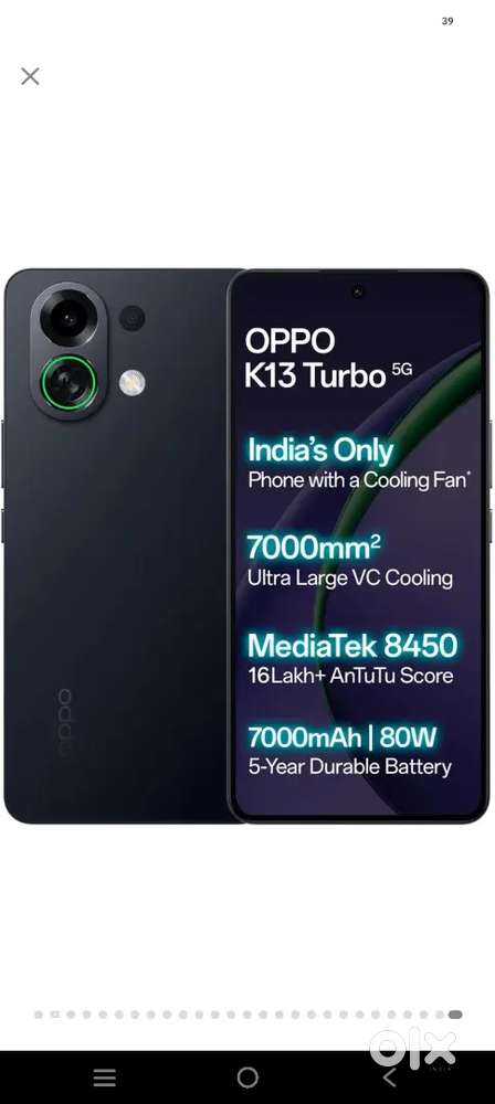 Oppo k13 turbo use only 28 day withbill charger and box complate brand