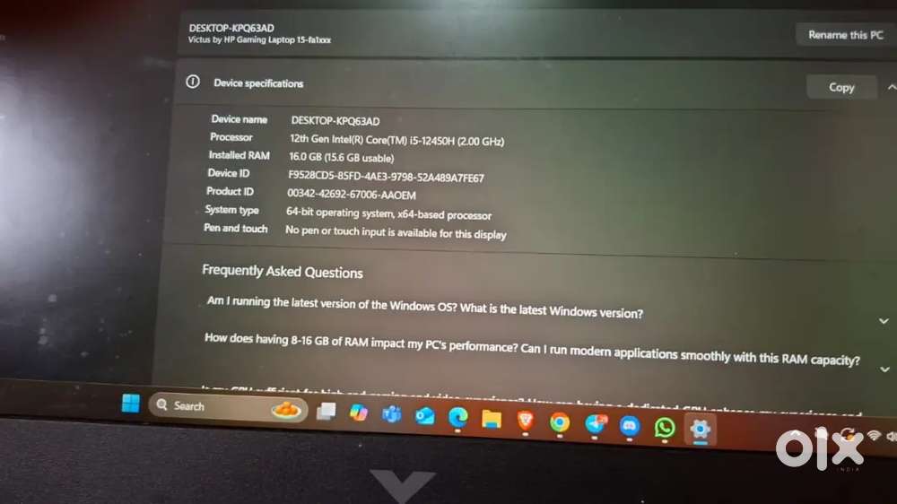 HP Victus i5 12th gen
