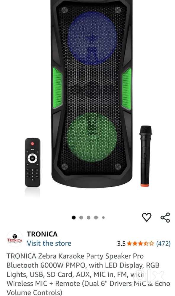 TRONICA Zebra Karaoke Party Speaker Pro