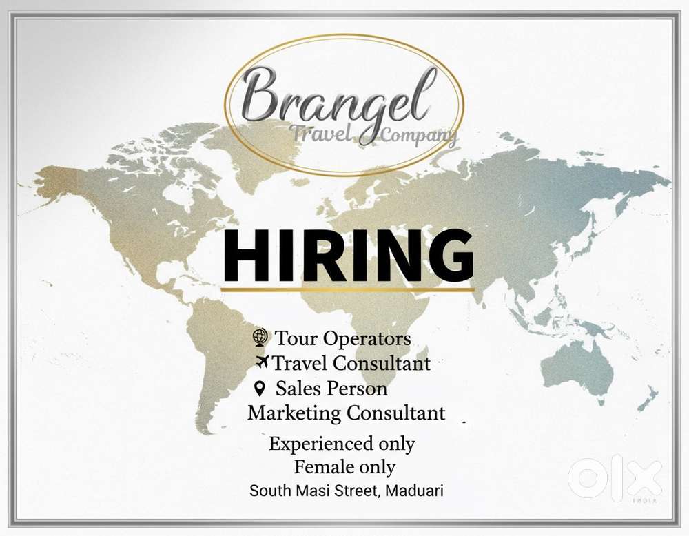 Hiring Travel Executives – Brangel Travel Company, Madurai
