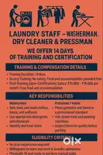 laundry operatore , dry cleaning operatot