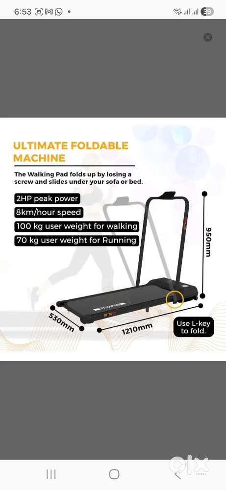 Treadmill with remote for sale