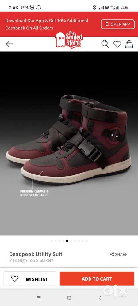 Deadpool Size 8 Hi Top Shoes