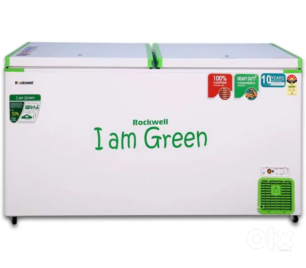 ROCKWELL 450DDUC,5 Star Convertible GREEN Double Door Deep Freezer