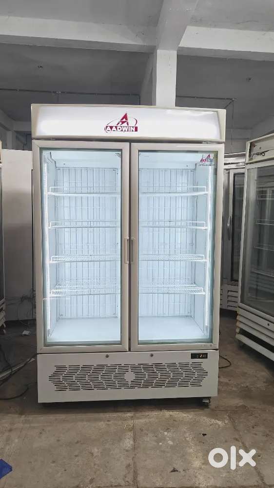 Double door fridge glass