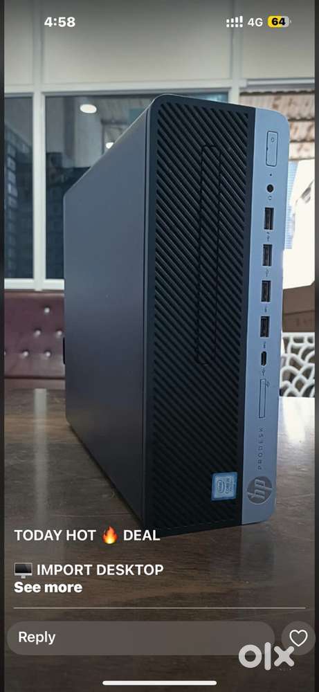 Hp i3 Cpu (8th Gen) 8gb ram 1TB HDD (256 SSD) Hp 22” Led Monitor