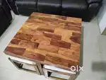 Pure Sheesham wood center table with 4 stools