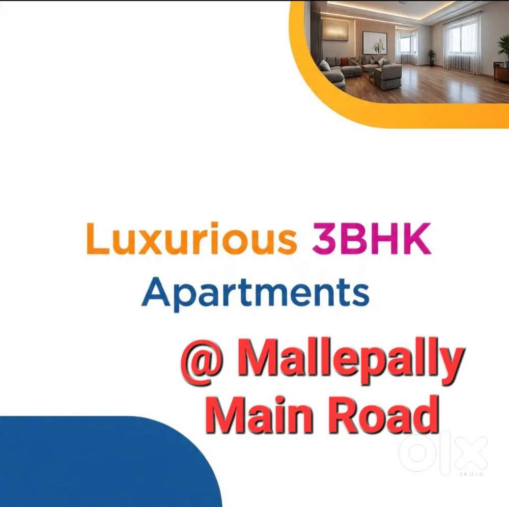 Gated community  Home 3bhk flats Available For sale at Mallepally