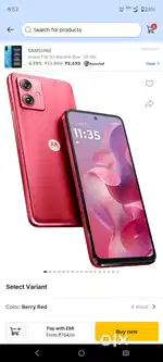 Moto g64 , 12/256 colour berry red