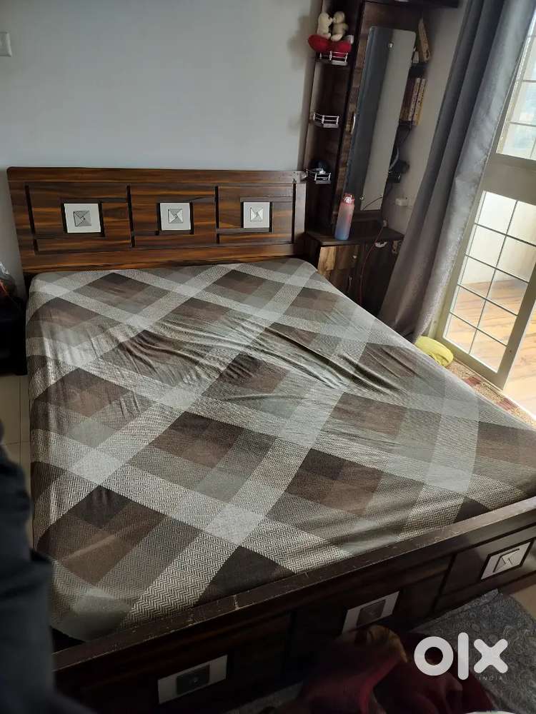 Bed with mattress
