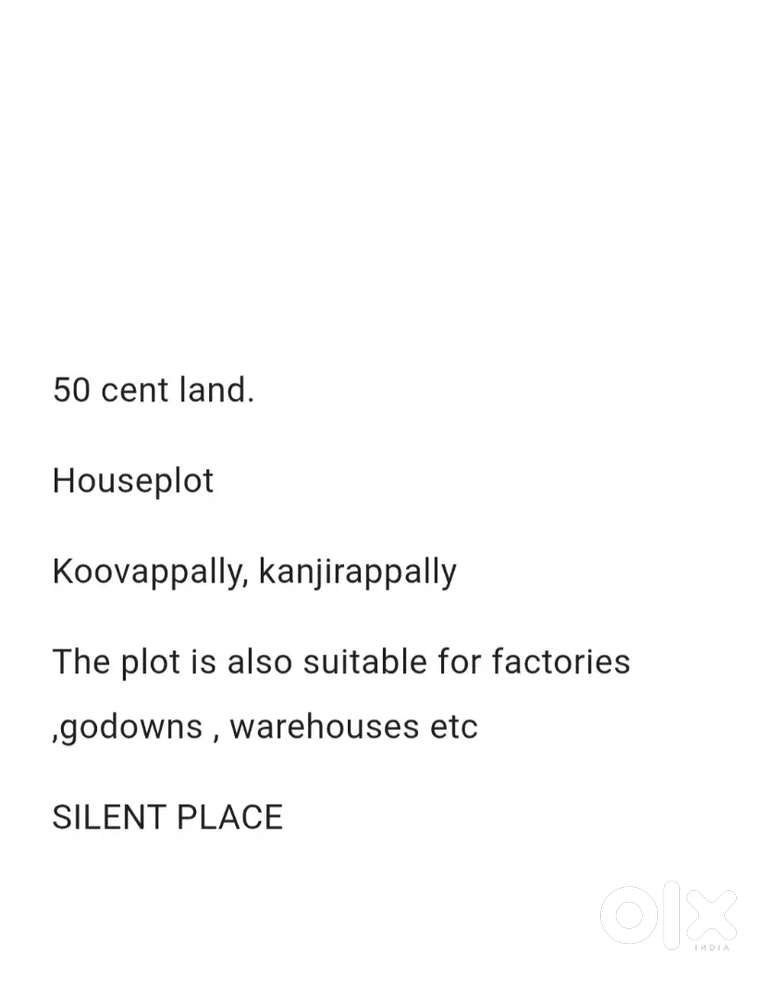 For sale ,50 cent purayidam property with well in kanjirappally