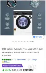 IFB 6 kg fully automatic, built-in heater, front-load washing machine