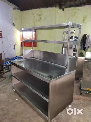 Stainless Steel Work Table and Moving Cart for Sale in Pondicherry.