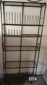 Black metal kitchen utensils holder stand