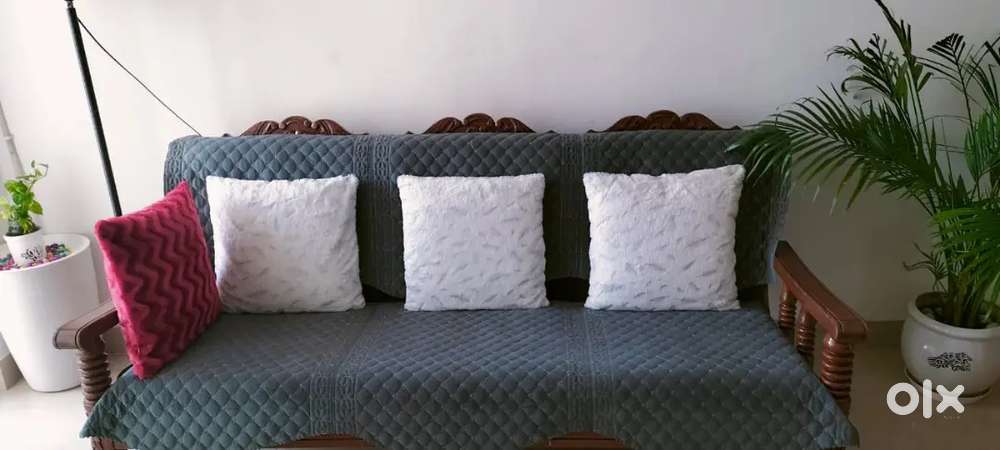 Wooden Sofa With Good Condition And 5 seater Sofa