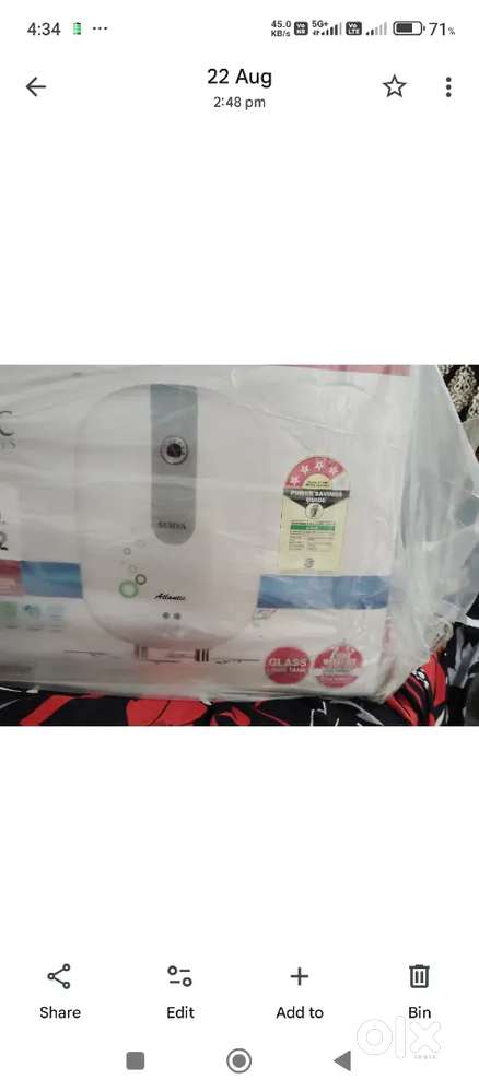 Brand New , unused geyser 15litre, 7 years warranty
