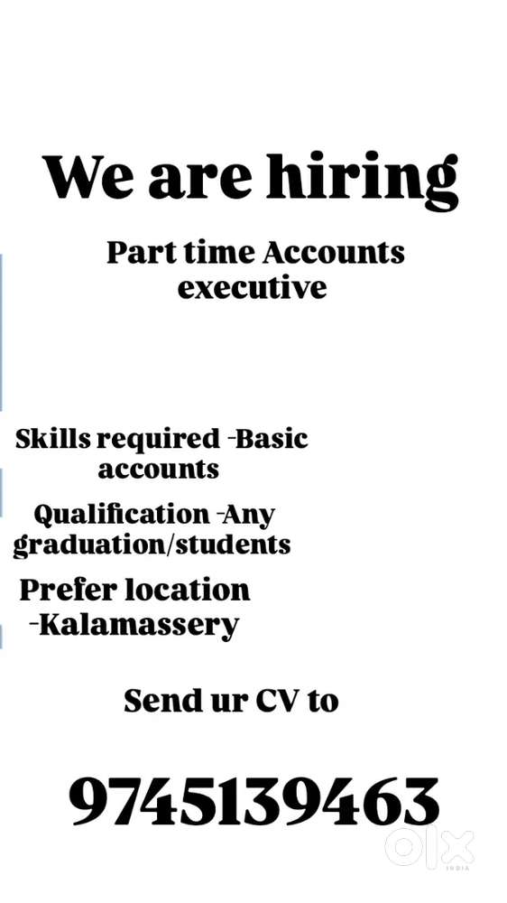Looking for part time Accounts executive