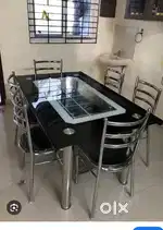 6 seater Steel / Glass Dinning Table for Sale