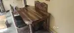 Wood 6 seater dinning set finish color brown