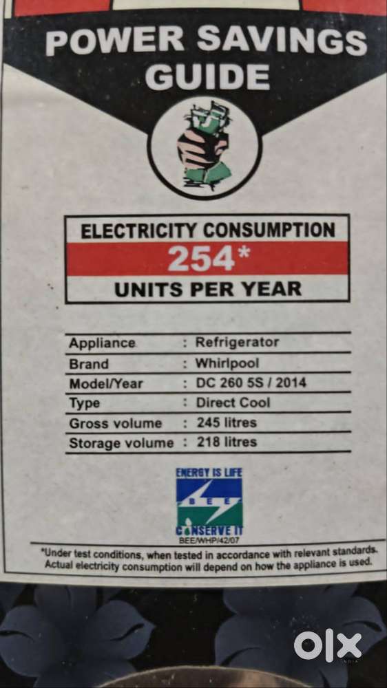 Whirlpool 245 Ltrs Single door fridge