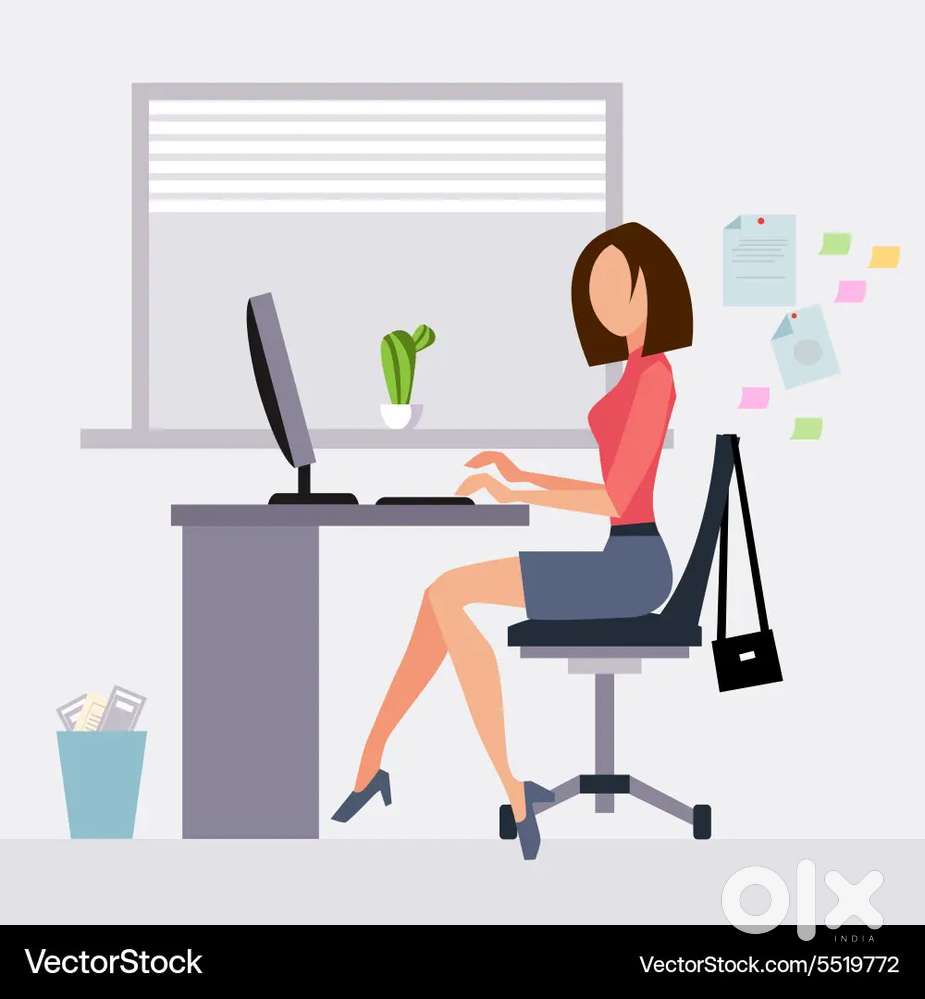 Work and office computer work typing