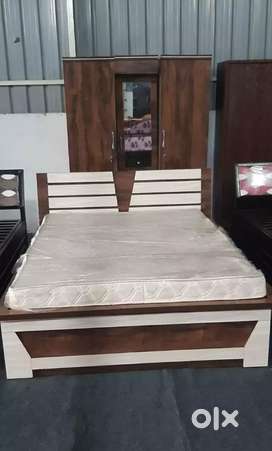Bed Mattress with 3 door wardrobe.